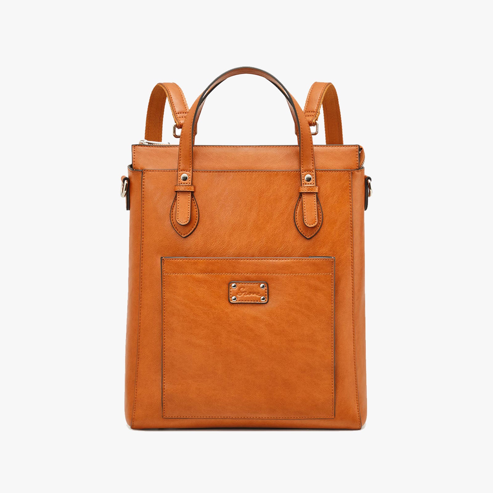 Genuine Leather Convertible Backpack - Main Image