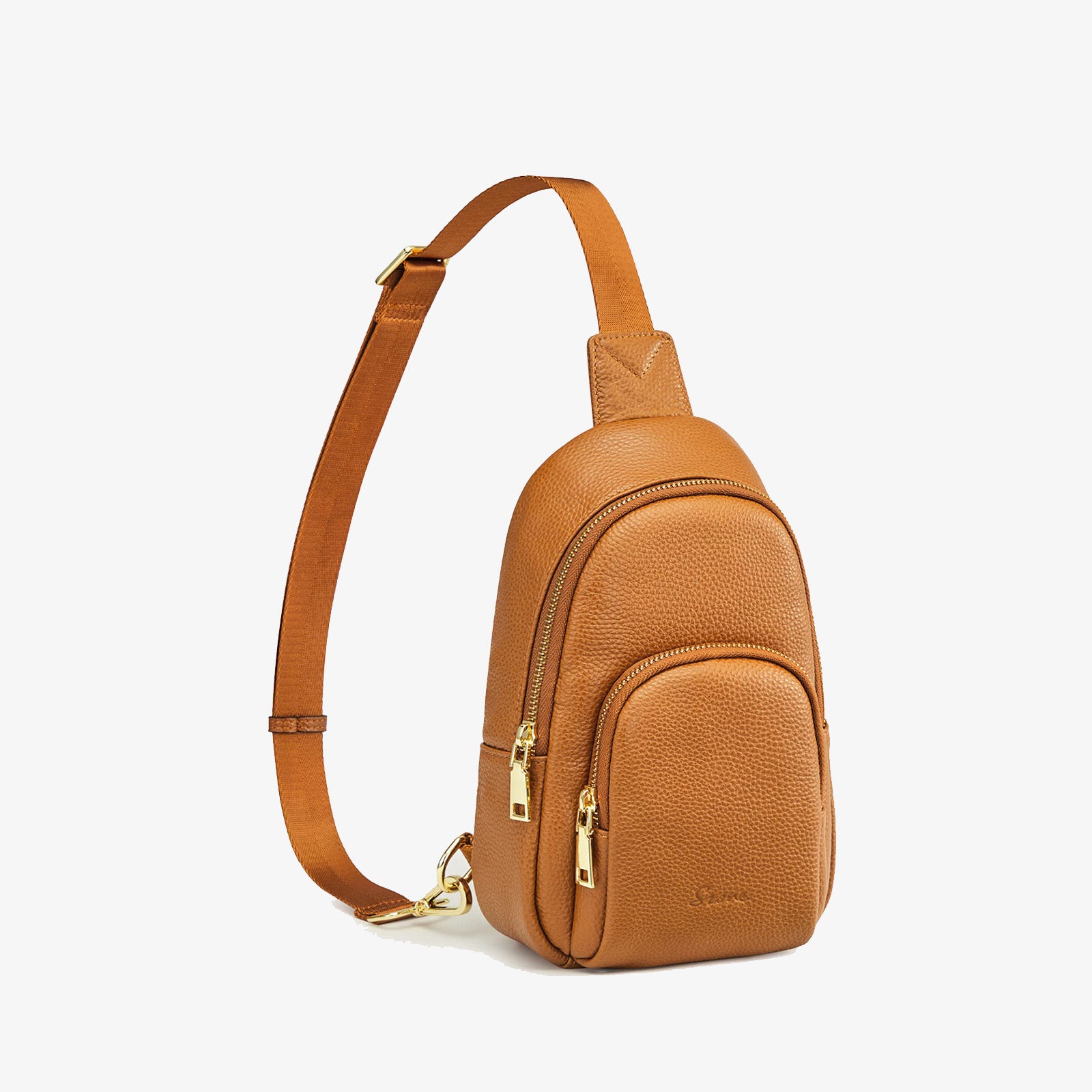 anti theft womens leather sling backpack rfid RFID Blocking Leather Sling Chest Bags Gifts For Women, Brown