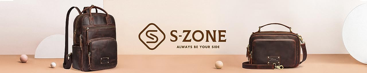S-ZONE: Leather Backpacks & Handbags for Men & Women