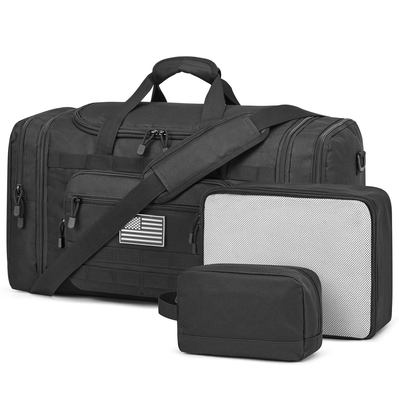 Expandable Travel Duffle Bag 60L with Shoe Compartment