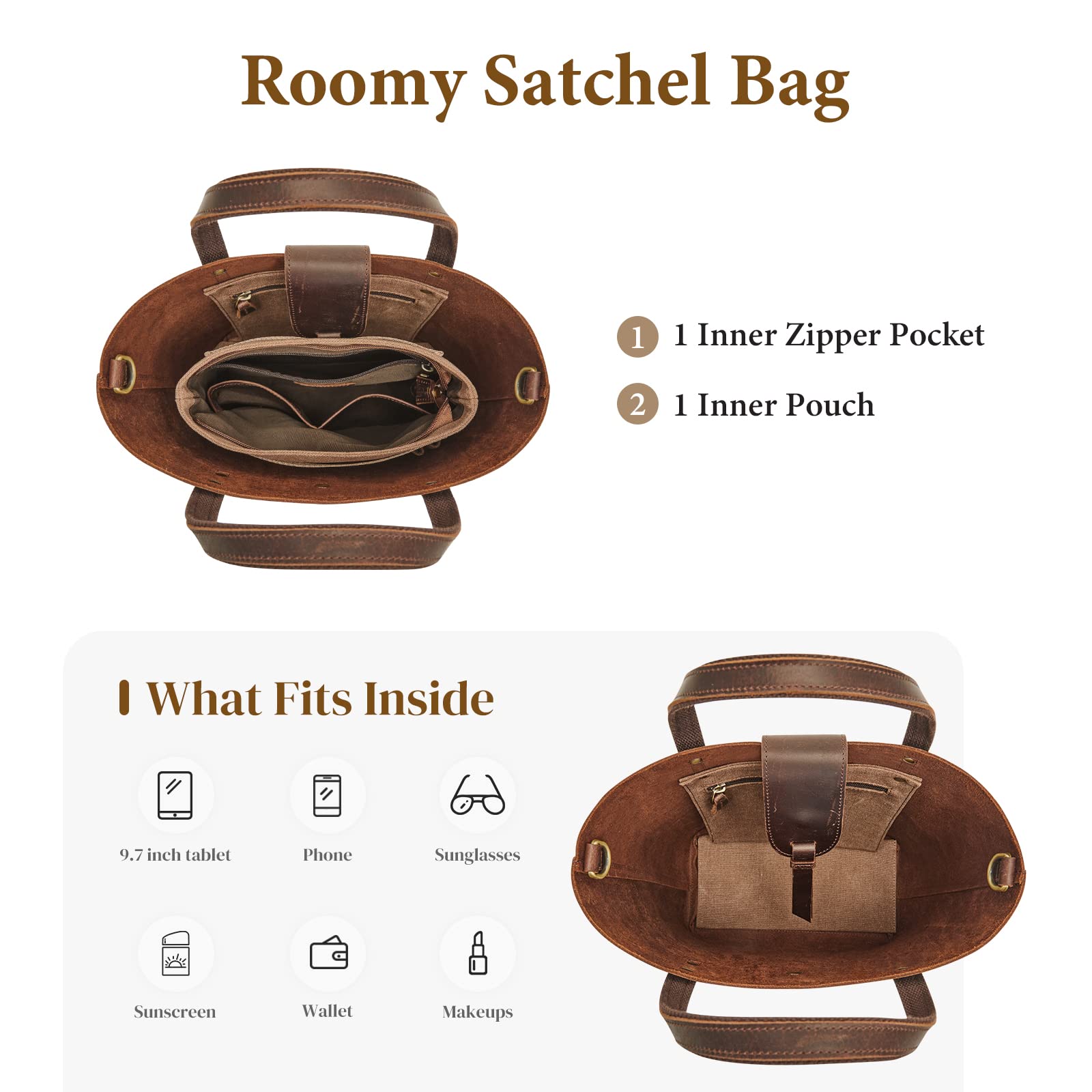 Genuine Leather Top-Handle Crossbody Bags