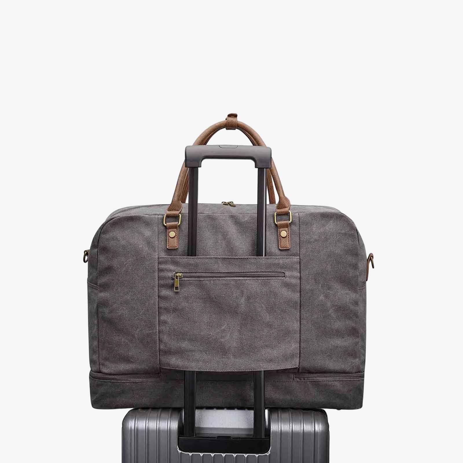50L Canvas Duffel Bag With Shoe & Laptop Compartment
