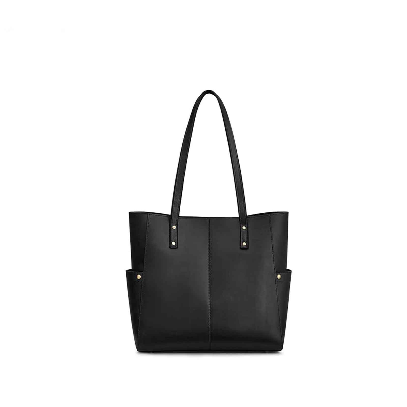 Women Genuine Leather Tote Bag with Side Pocket