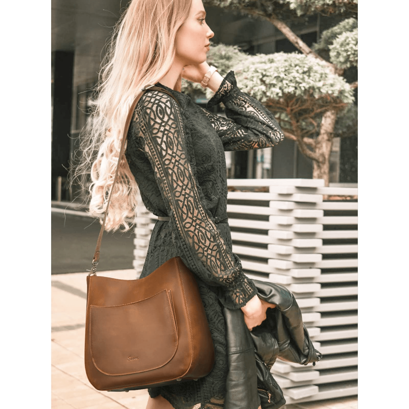 Women Genuine Leather Hobo Bag