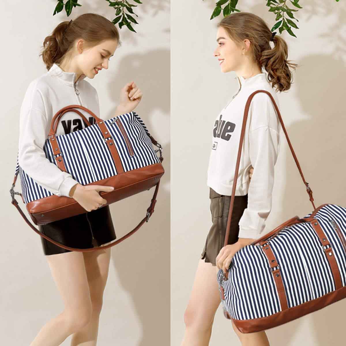 43L Canvas Duffel Weekender Bag