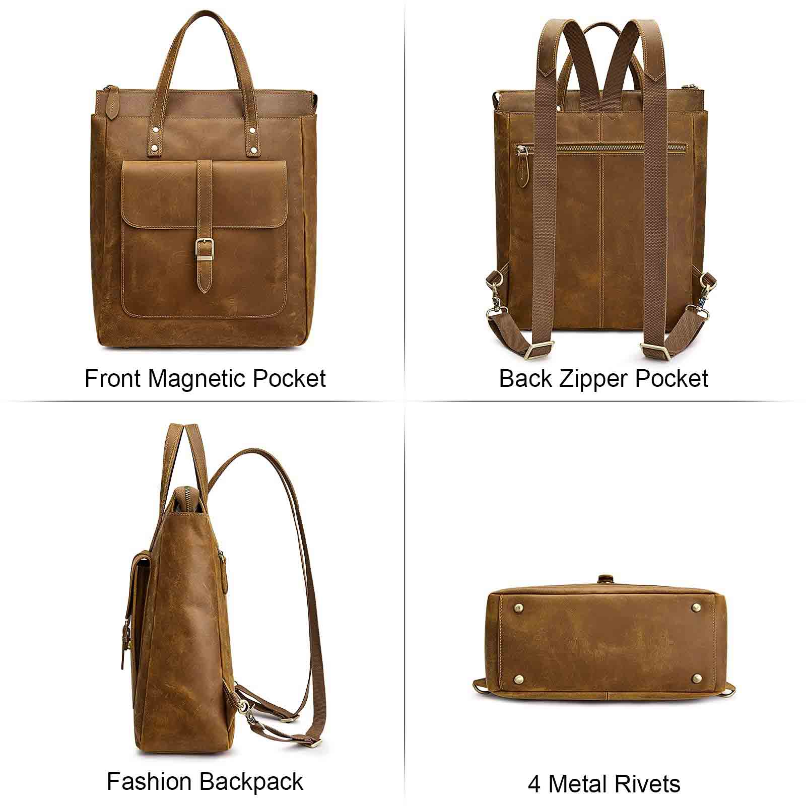 Leather Top-handle Backpack