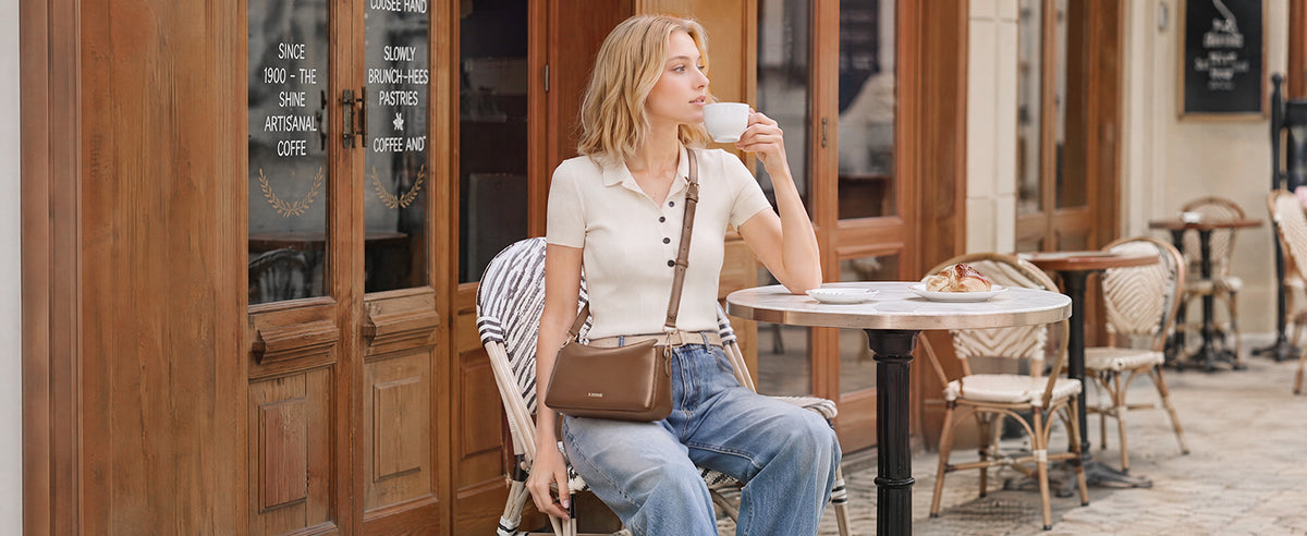 S-ZONE Small Purses for Women, Hobo Crossbody Shoulder Bag 2 Straps