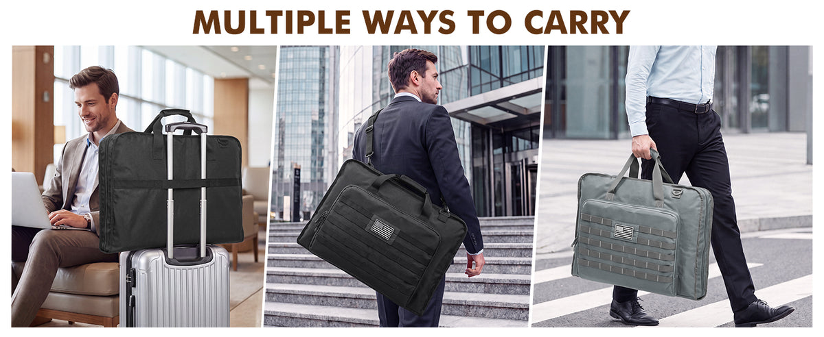 S-ZONE Garment Bags for Travel Carry On Garment Bags for Hanging Clothes Foldable Suit Bag for Men with Shoulder Strap