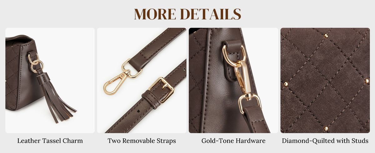 S-ZONE Small Purses for Women, Hobo Crossbody Shoulder Bag 2 Straps