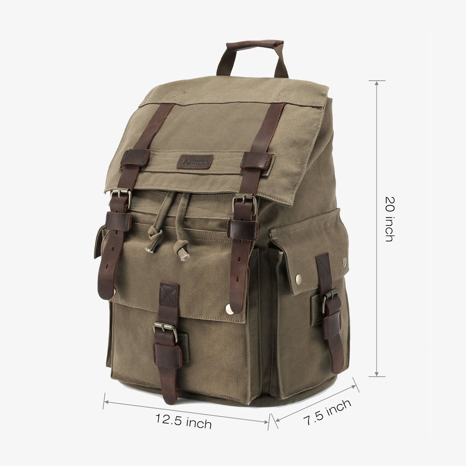 Men's Leather Canvas Backpack