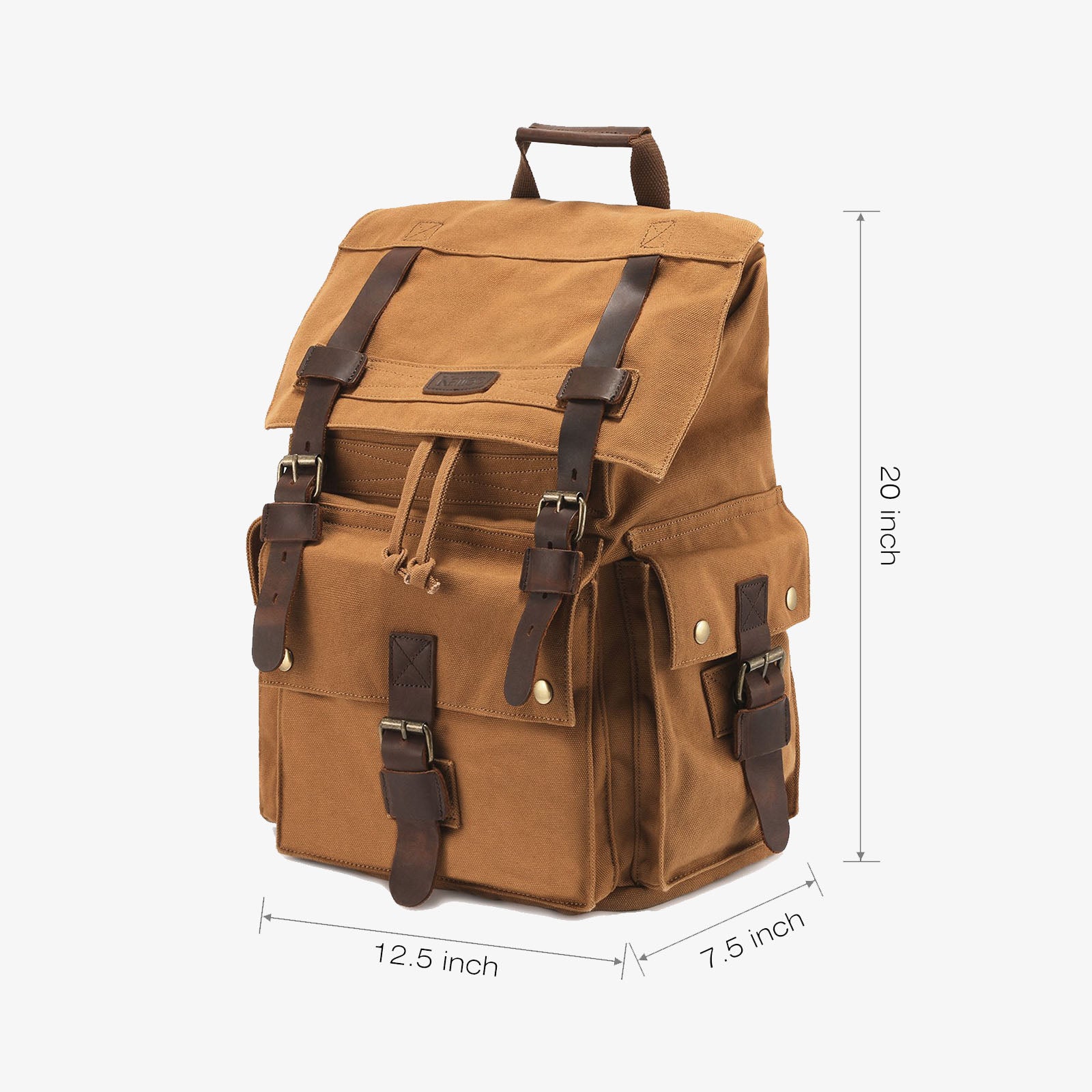 Men's Leather Canvas Backpack
