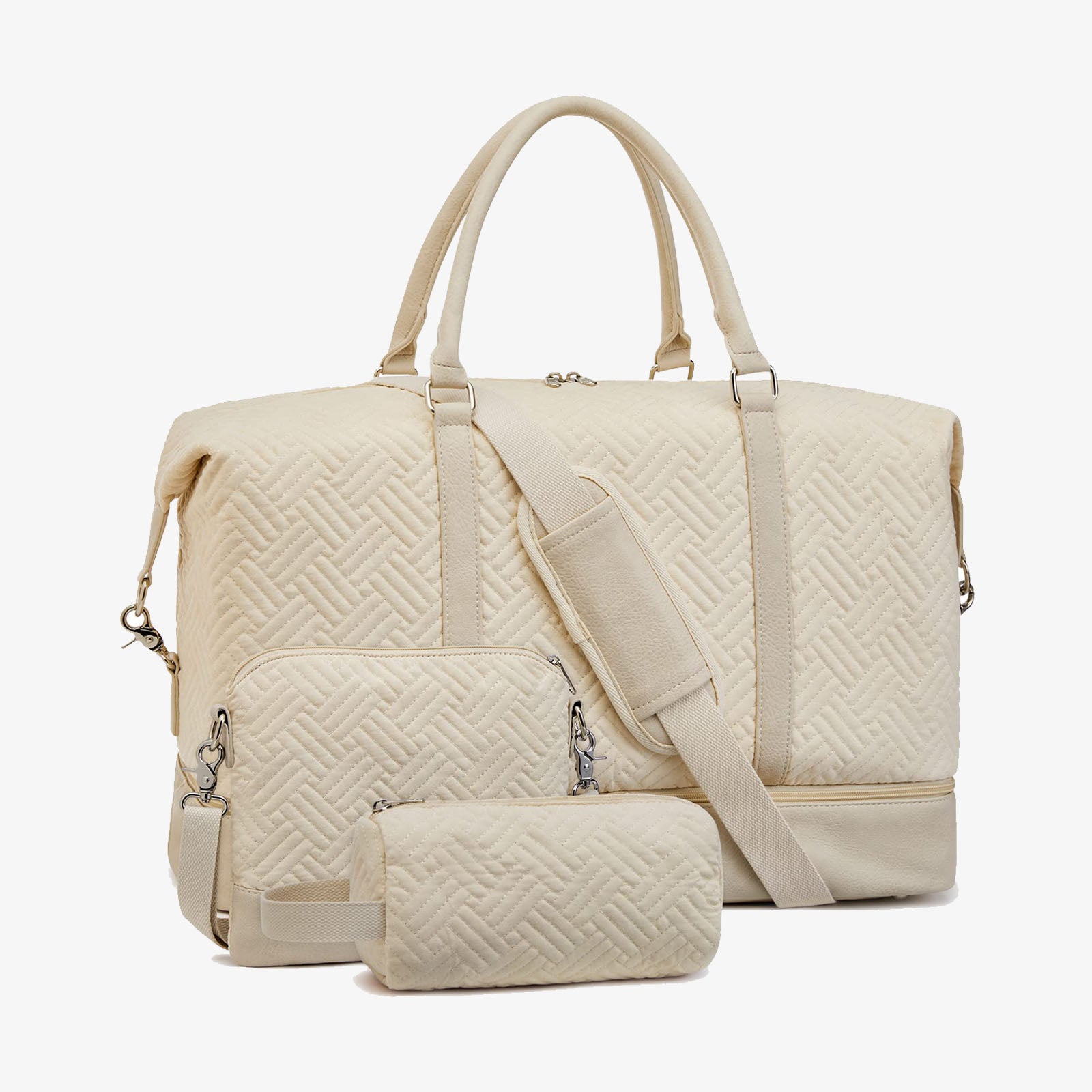Women's 40L  3Pcs Set Travel Duffle Bag with Shoe Compartment