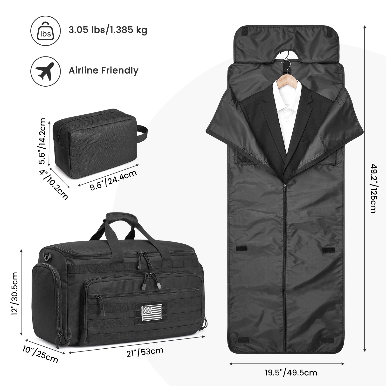 Convertible Garment Duffle 45L with Shoe Compartment