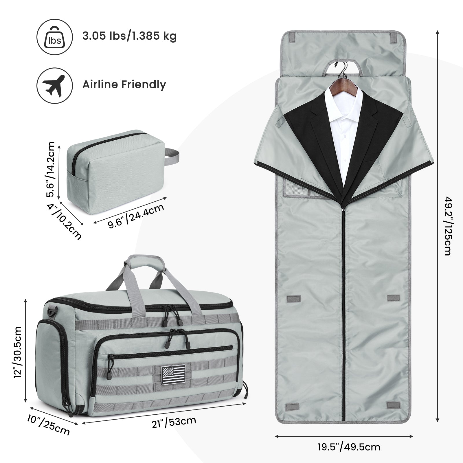 Convertible Garment Duffle 45L with Shoe Compartment