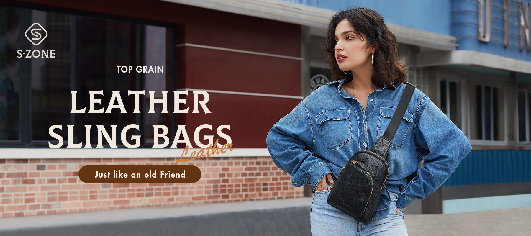 S-ZONE Women's Genuine Leather Bucket Bag