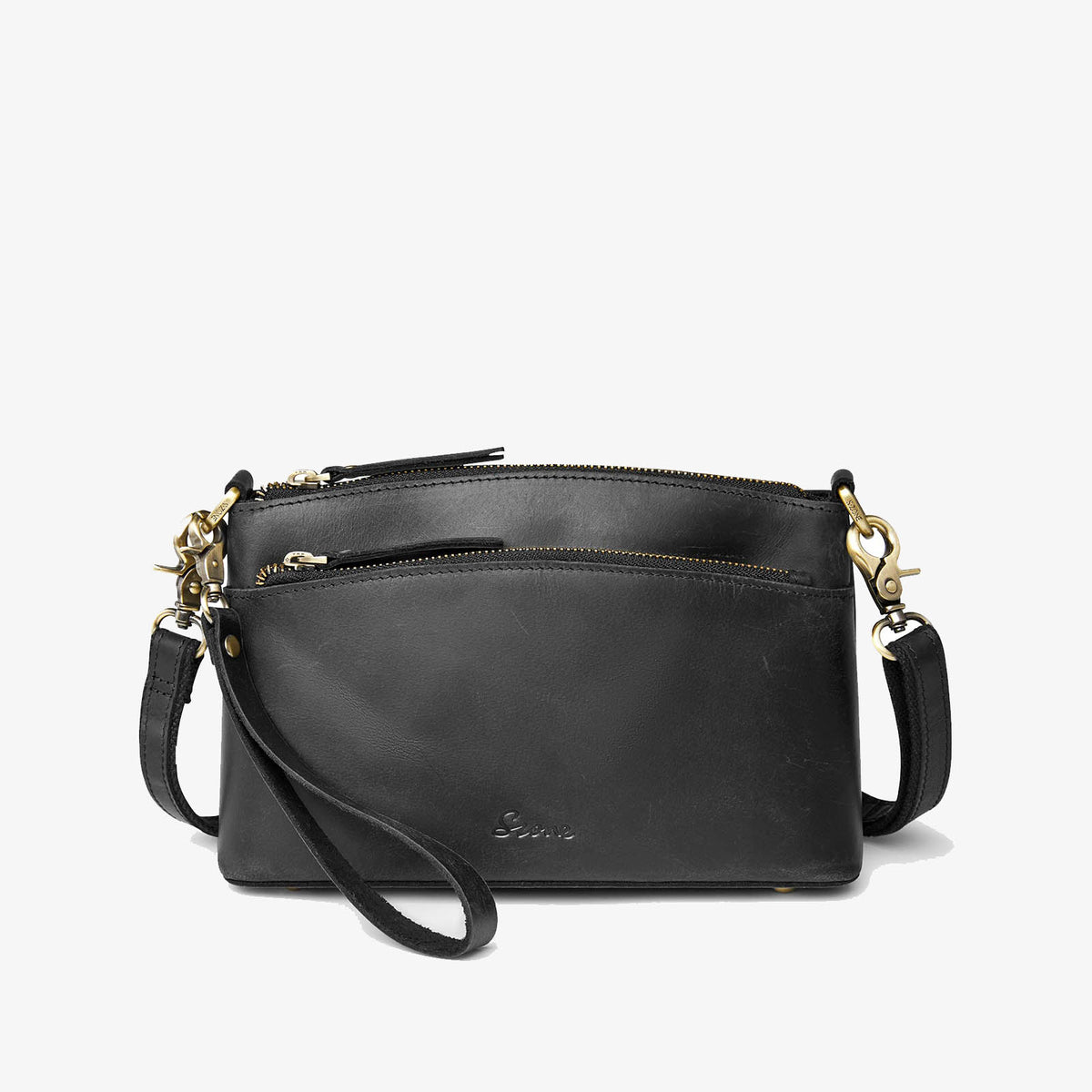 Mini Faux Leather Crossbody Bag Boxy Design