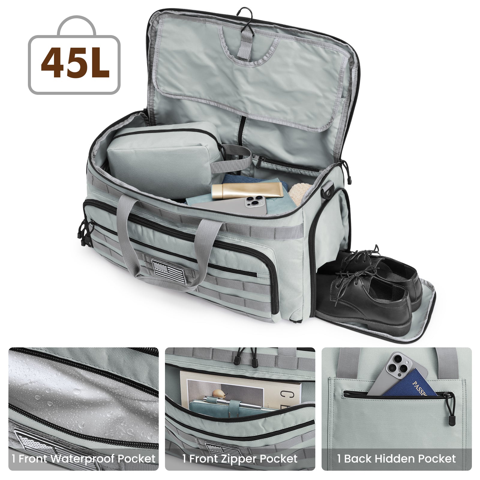 Convertible Garment Duffle 45L with Shoe Compartment