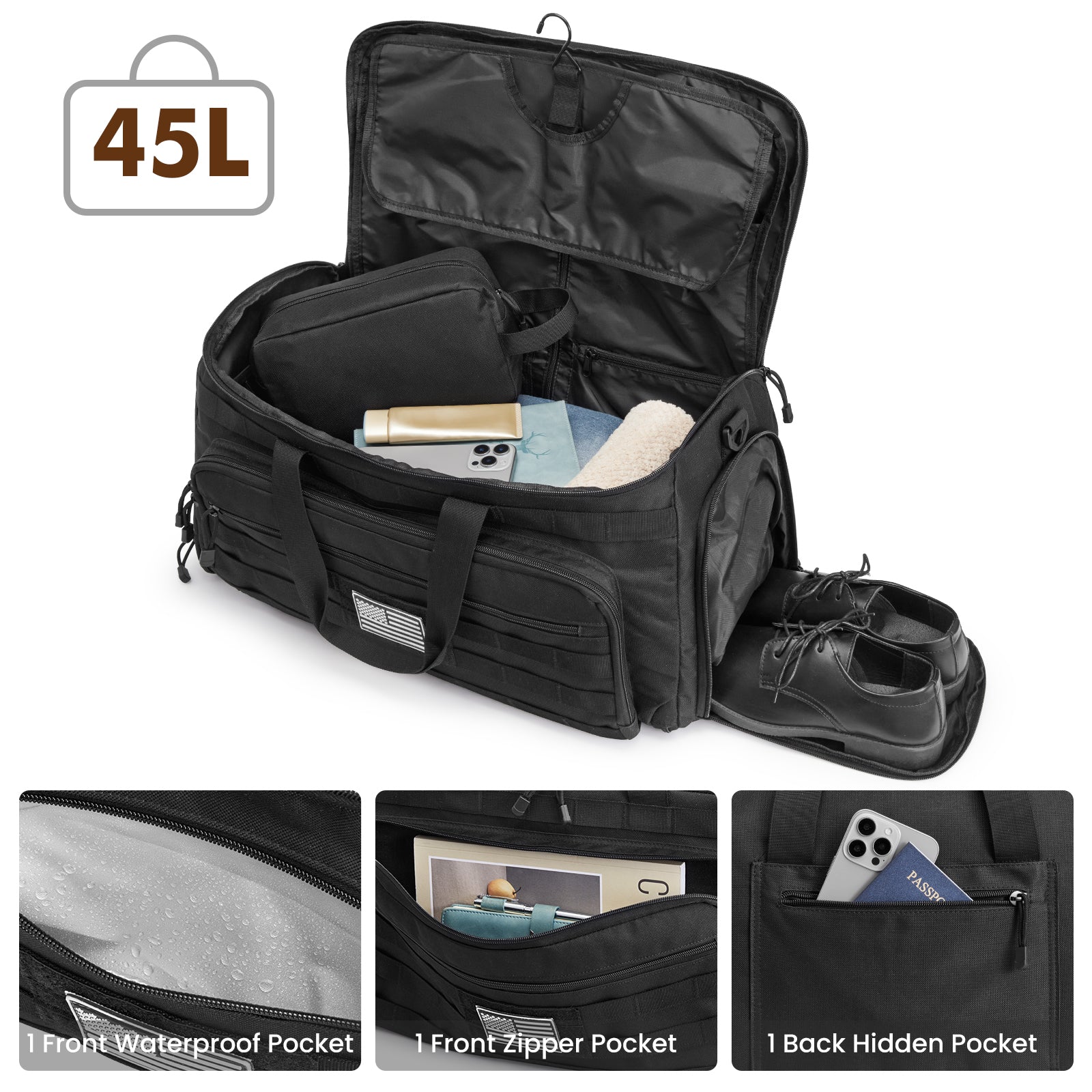 Convertible Garment Duffle 45L with Shoe Compartment