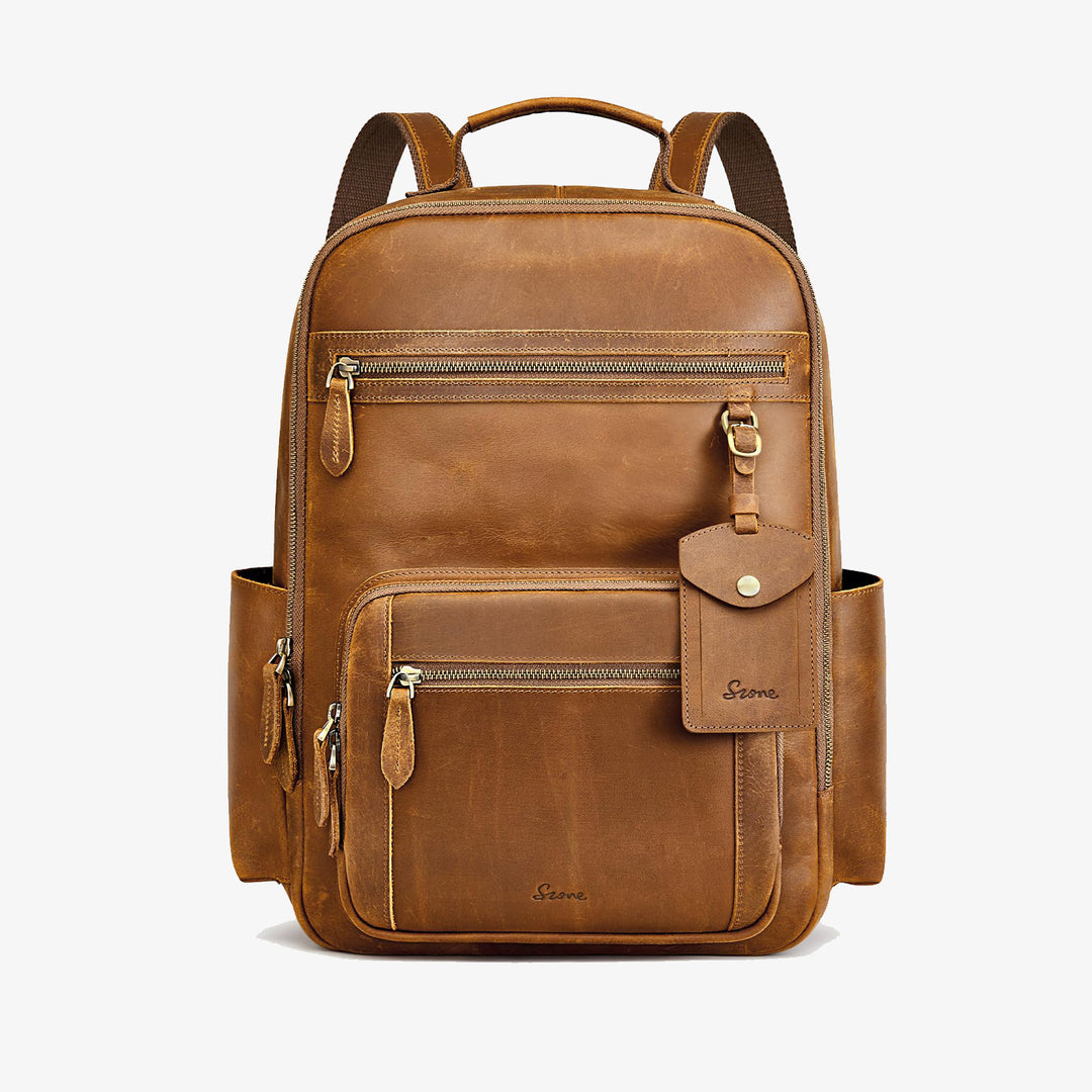 discount rawlings leather backpack Vintage Retro Daypack, Light Brown