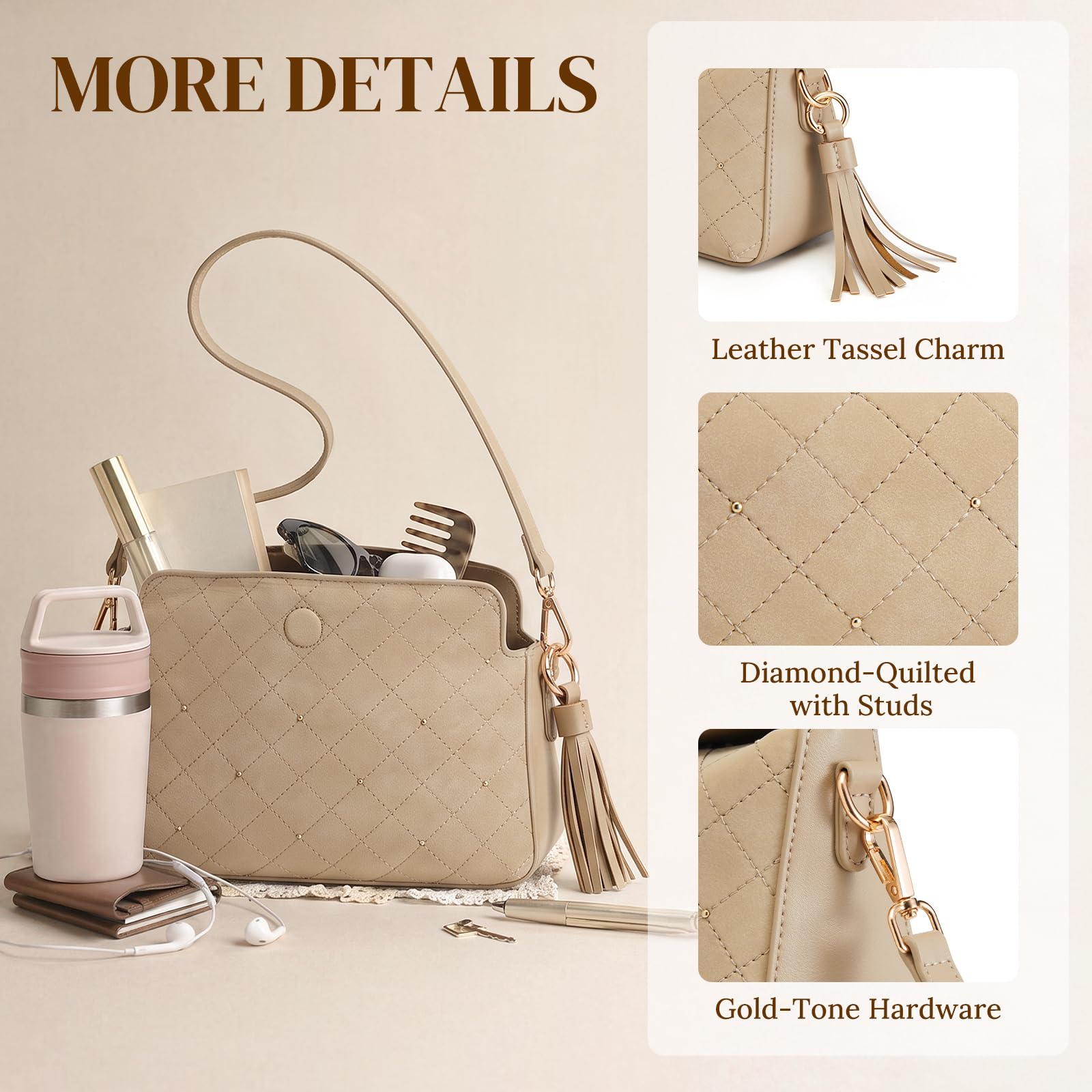 S-ZONE Small Purses for Women, Hobo Crossbody Shoulder Bag 2 Straps