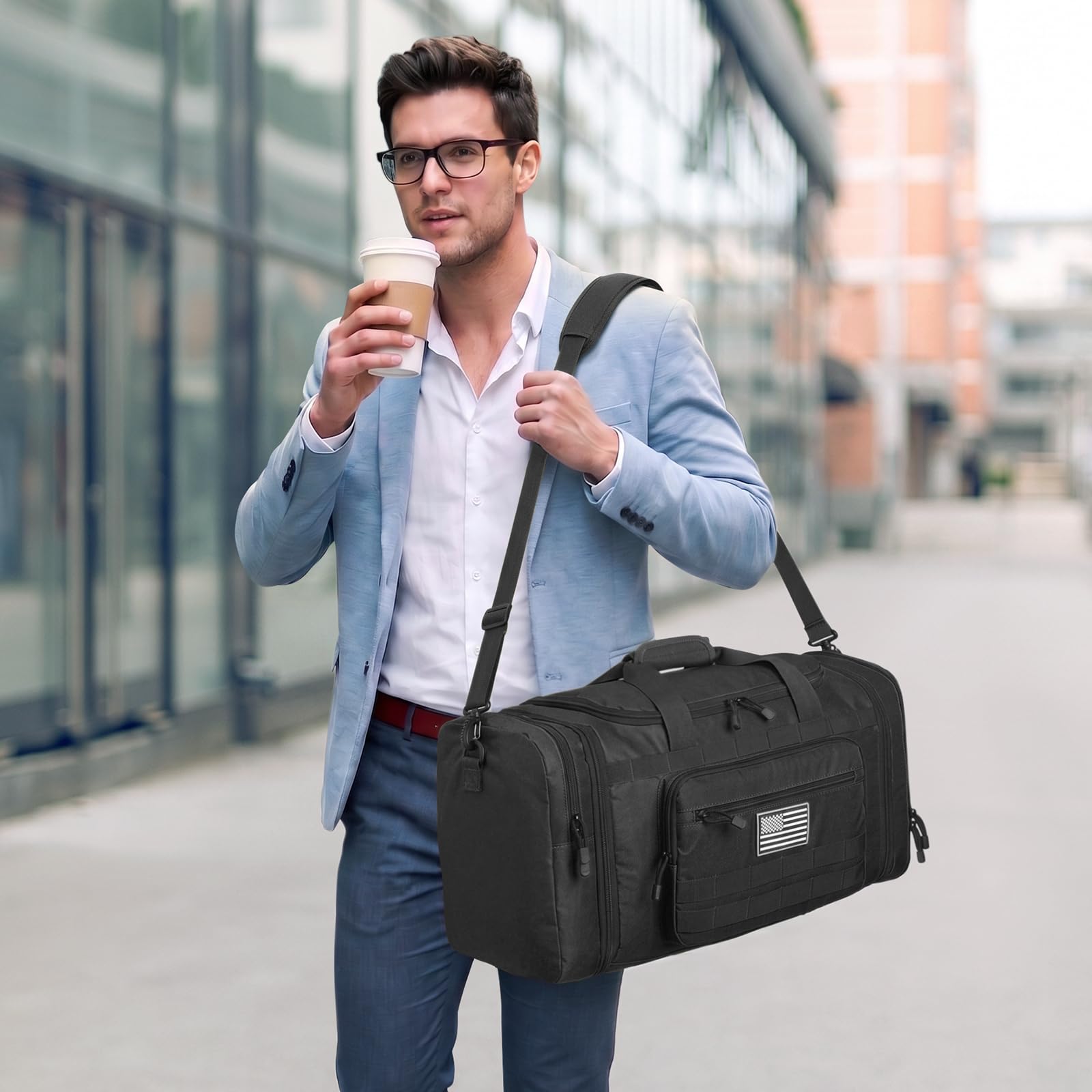 Expandable Travel Duffle Bag 60L with Shoe Compartment