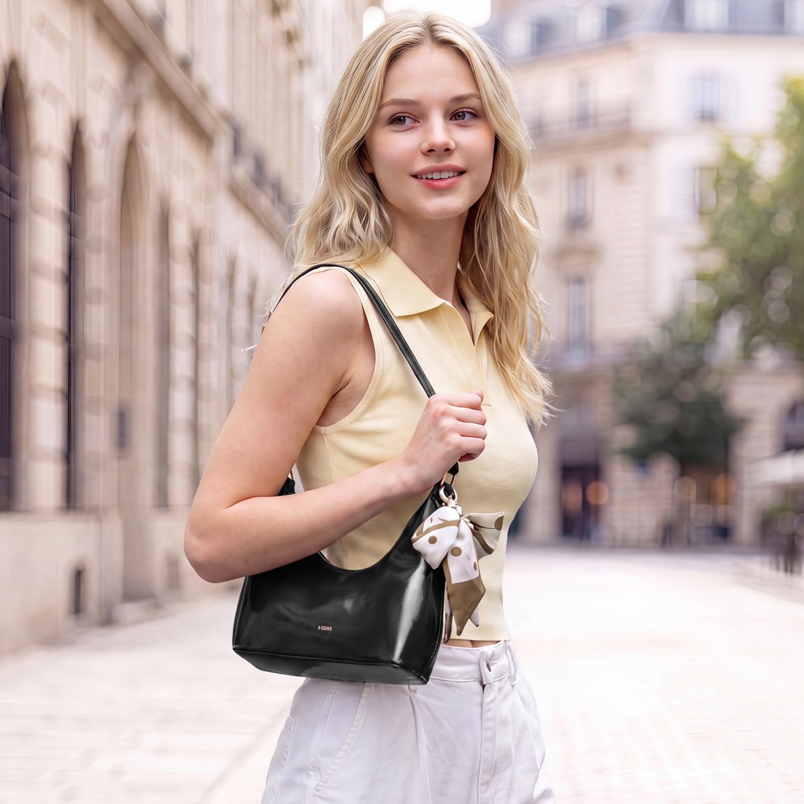 S-ZONE Small Crossbody Bags for Women Handbag Everyday Purse 2 Straps