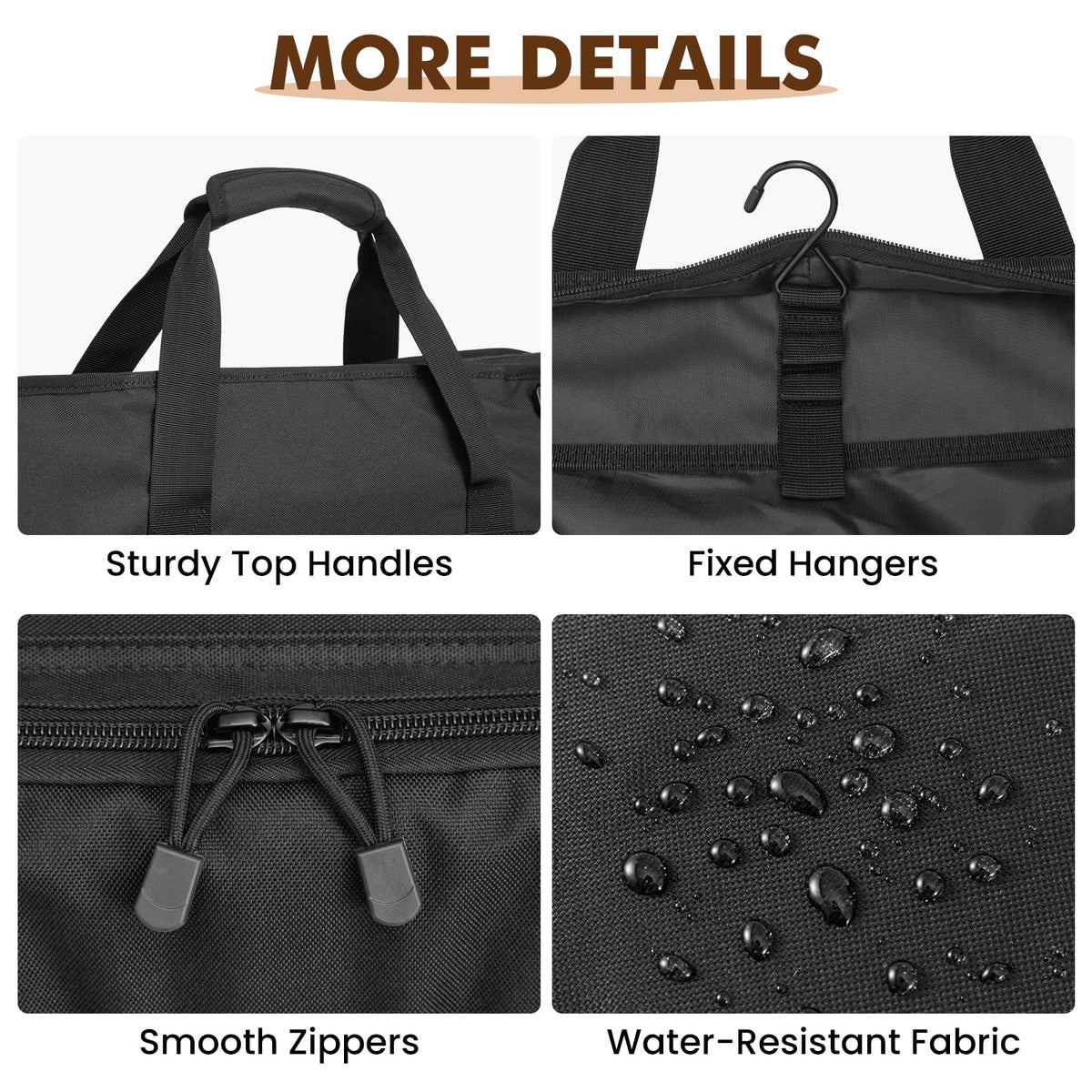 S-ZONE Garment Bags for Travel Carry On Garment Bags for Hanging Clothes Foldable Suit Bag for Men with Shoulder Strap