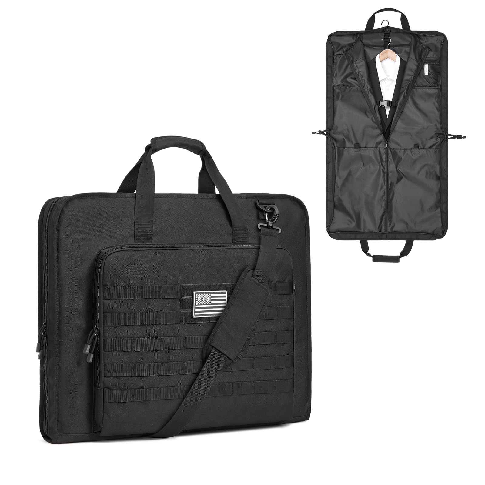 S-ZONE Garment Bags for Travel Carry On Garment Bags for Hanging Clothes Foldable Suit Bag for Men with Shoulder Strap