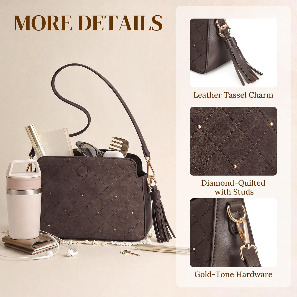S-ZONE Small Purses for Women, Hobo Crossbody Shoulder Bag 2 Straps