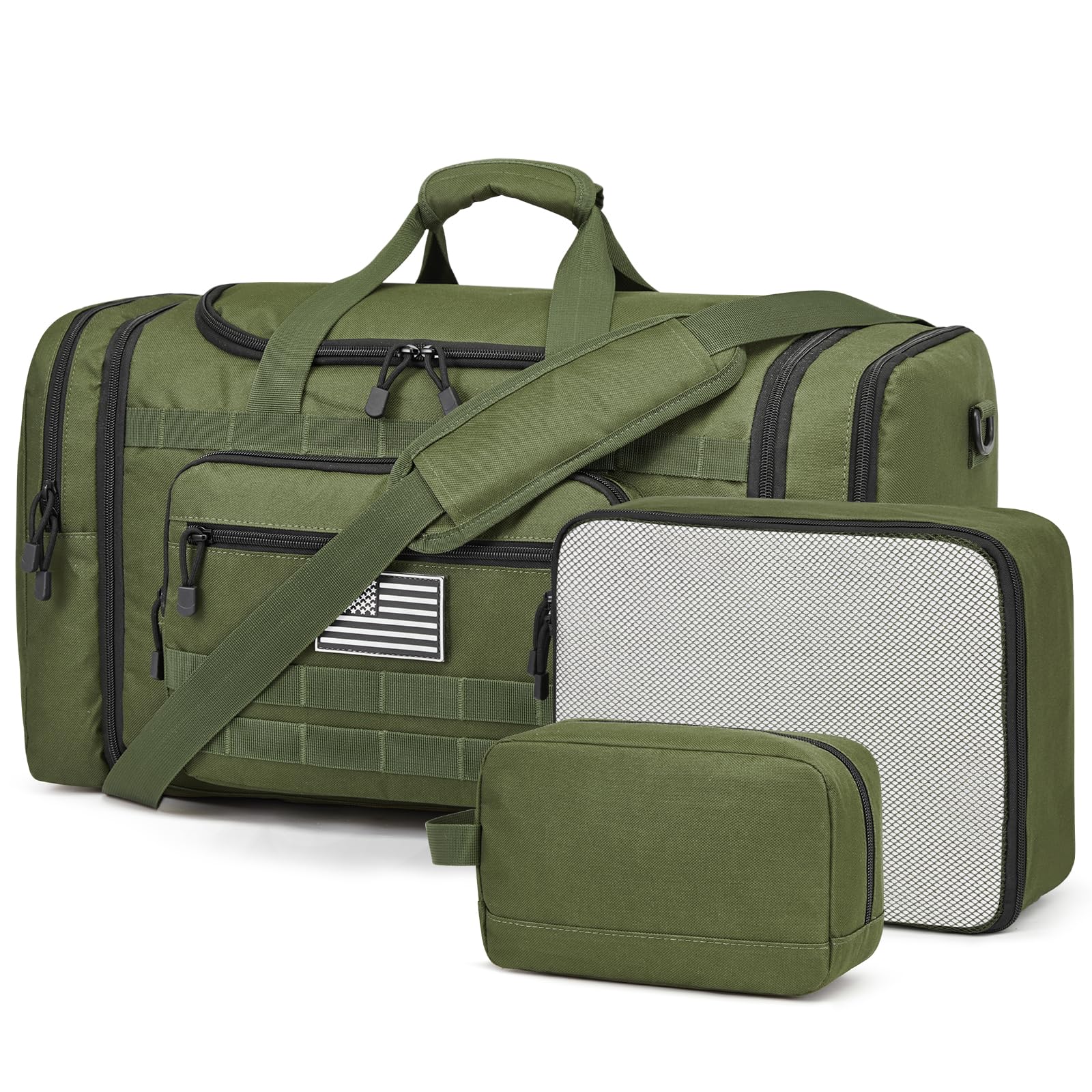 Expandable Travel Duffle Bag 60L with Shoe Compartment