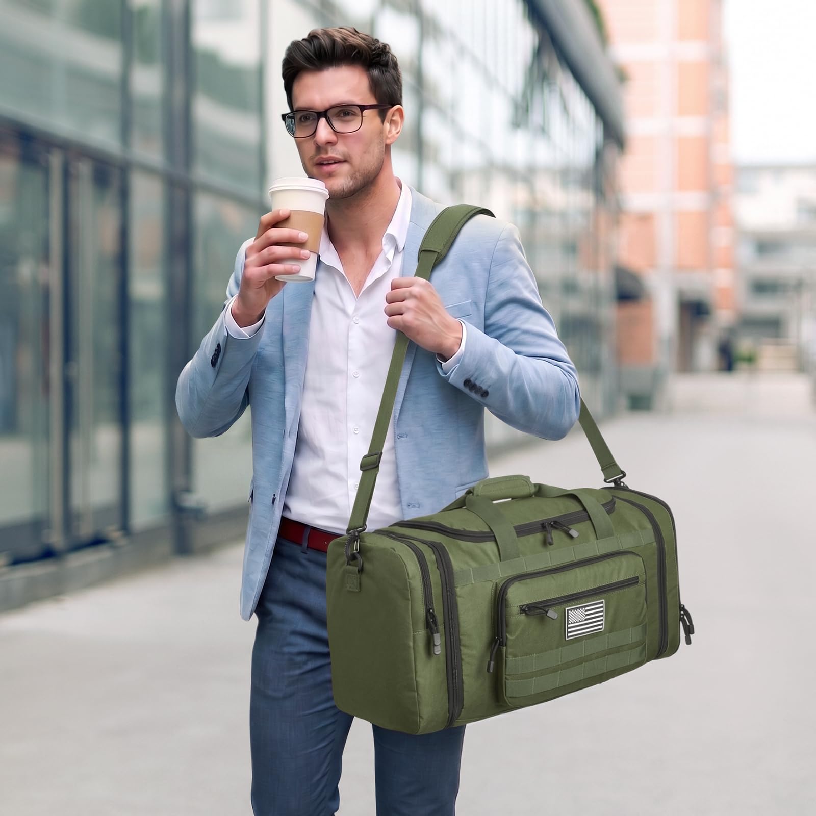 Expandable Travel Duffle Bag 60L with Shoe Compartment