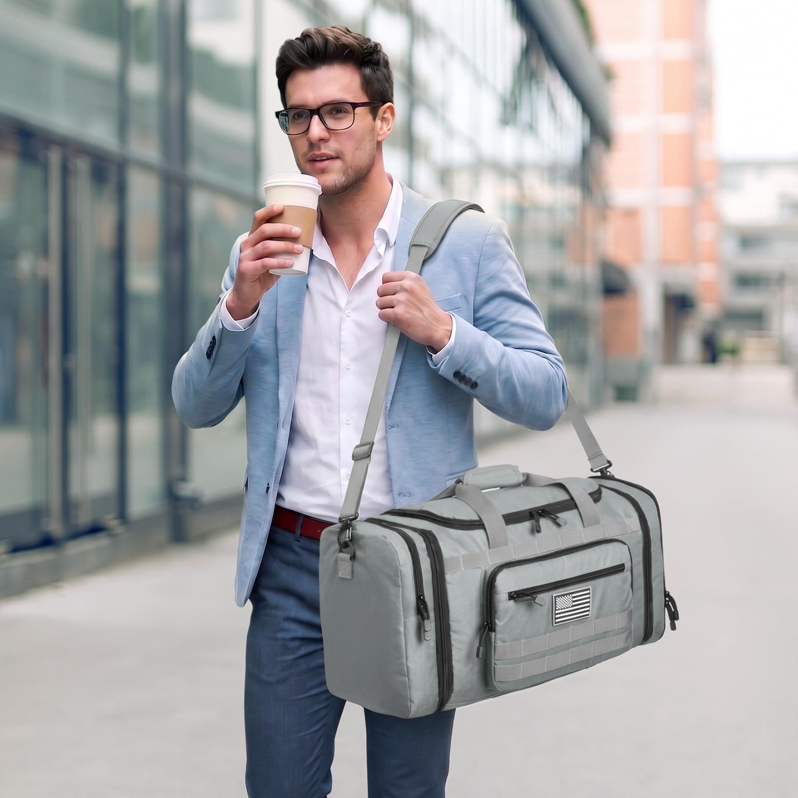 Expandable Travel Duffle Bag 60L with Shoe Compartment