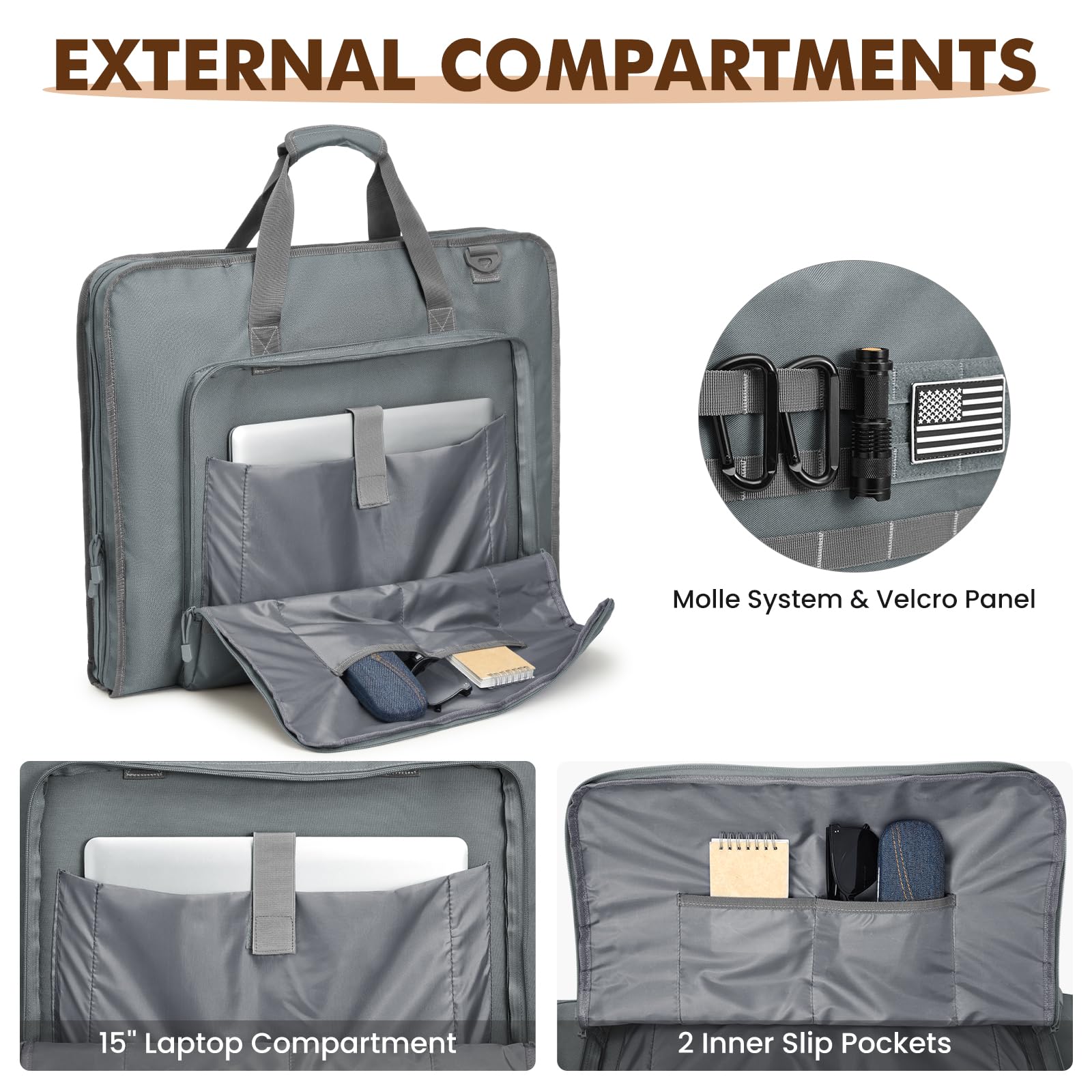S-ZONE Garment Bags for Travel Carry On Garment Bags for Hanging Clothes Foldable Suit Bag for Men with Shoulder Strap