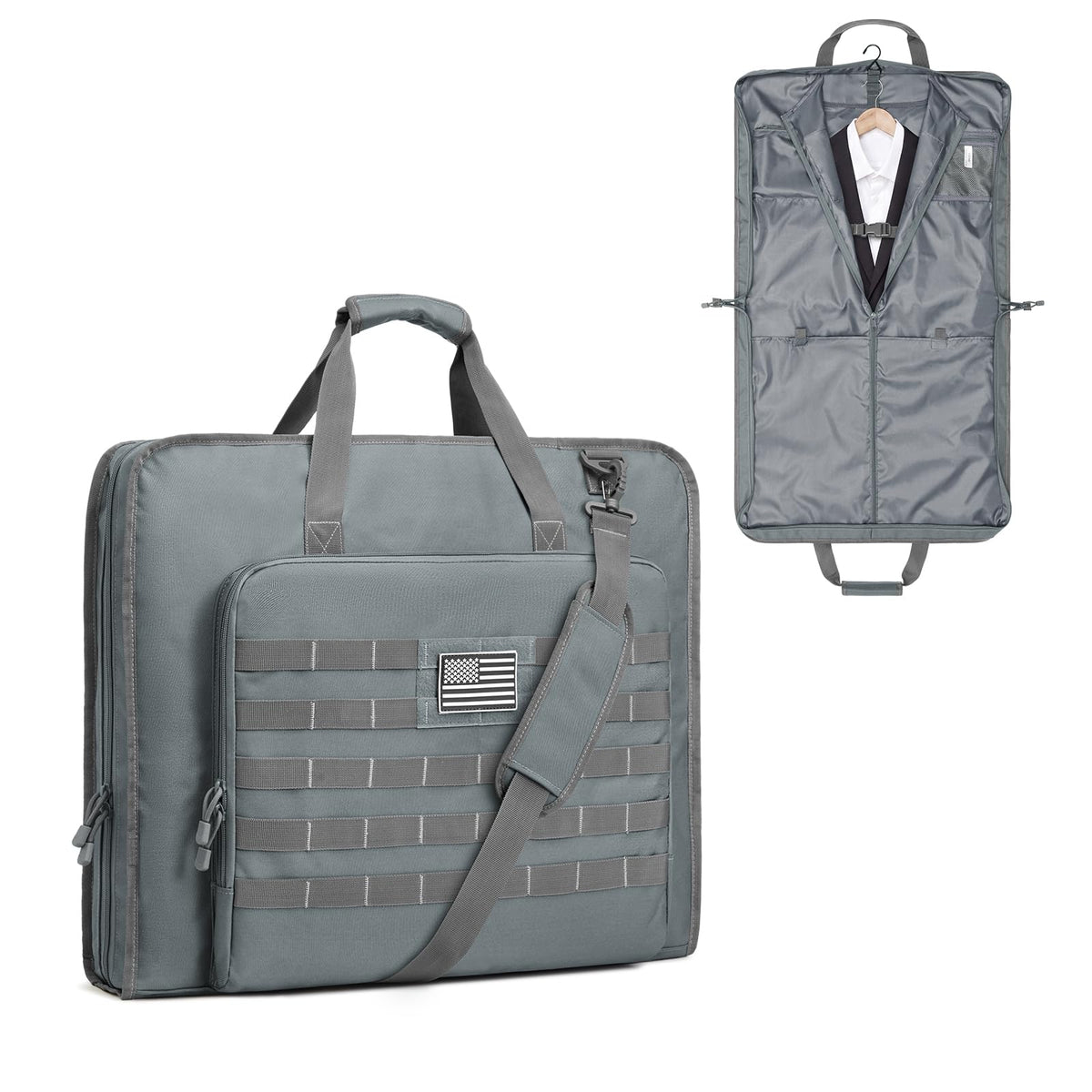 S-ZONE Garment Bags for Travel Carry On Garment Bags for Hanging Clothes Foldable Suit Bag for Men with Shoulder Strap