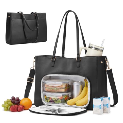 S-ZONE Lunch Tote Bag for Women, Work Bag with Insulated Lunch Compartment