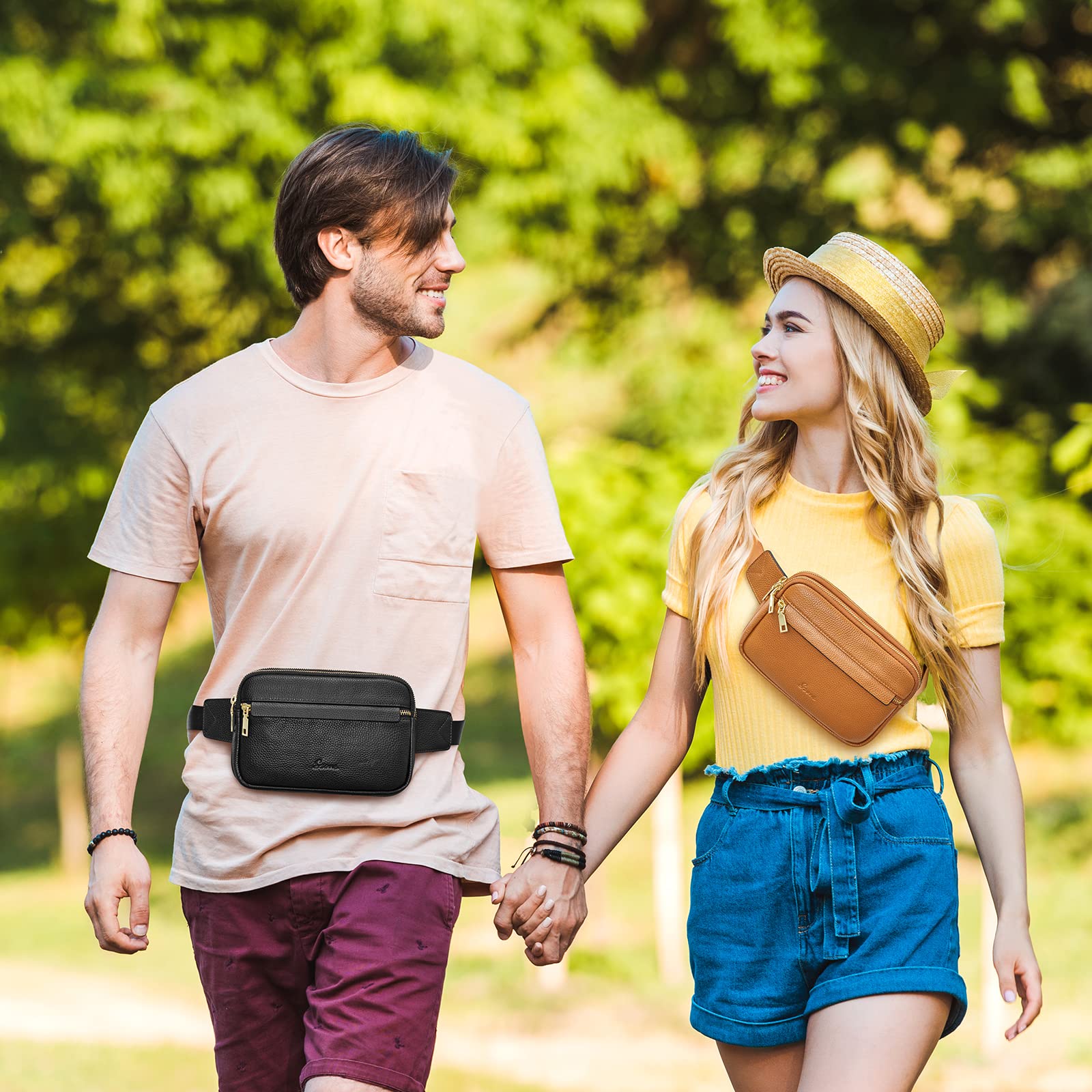 Men's belt bag | Brown designer belt bag for men| S-zone bags