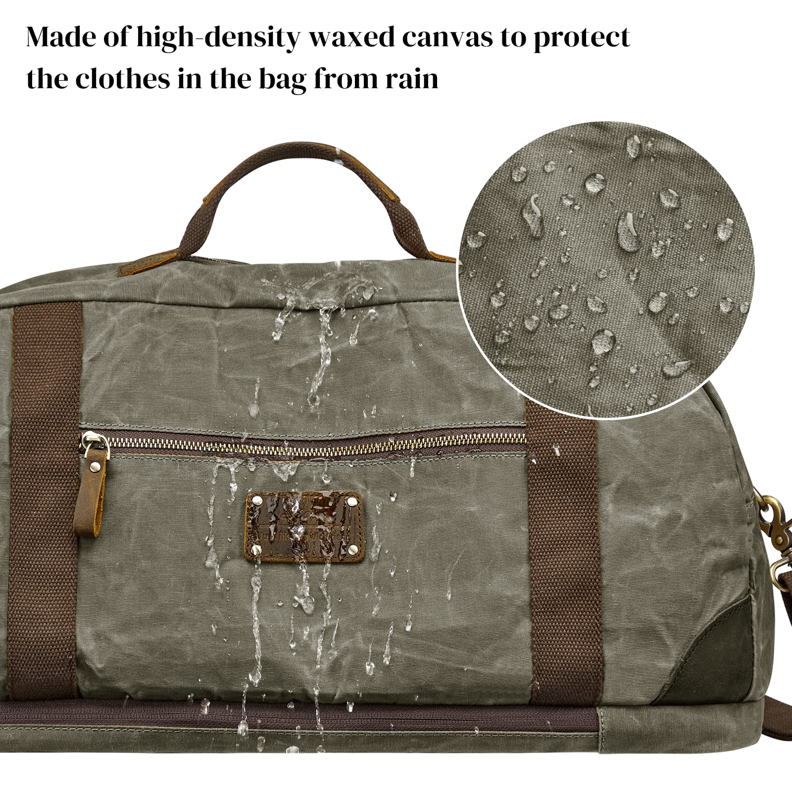 40L Waxed Canvas Waterproof Backpack Duffel Bags