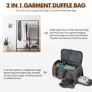 baglane hybrid backpack garment bag travel carry on suit bag 50L All-In-One Garment Travel Bag
