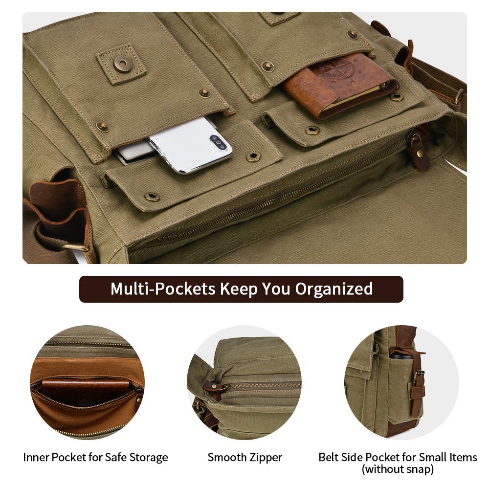 Military Canvas  Messenger Bag