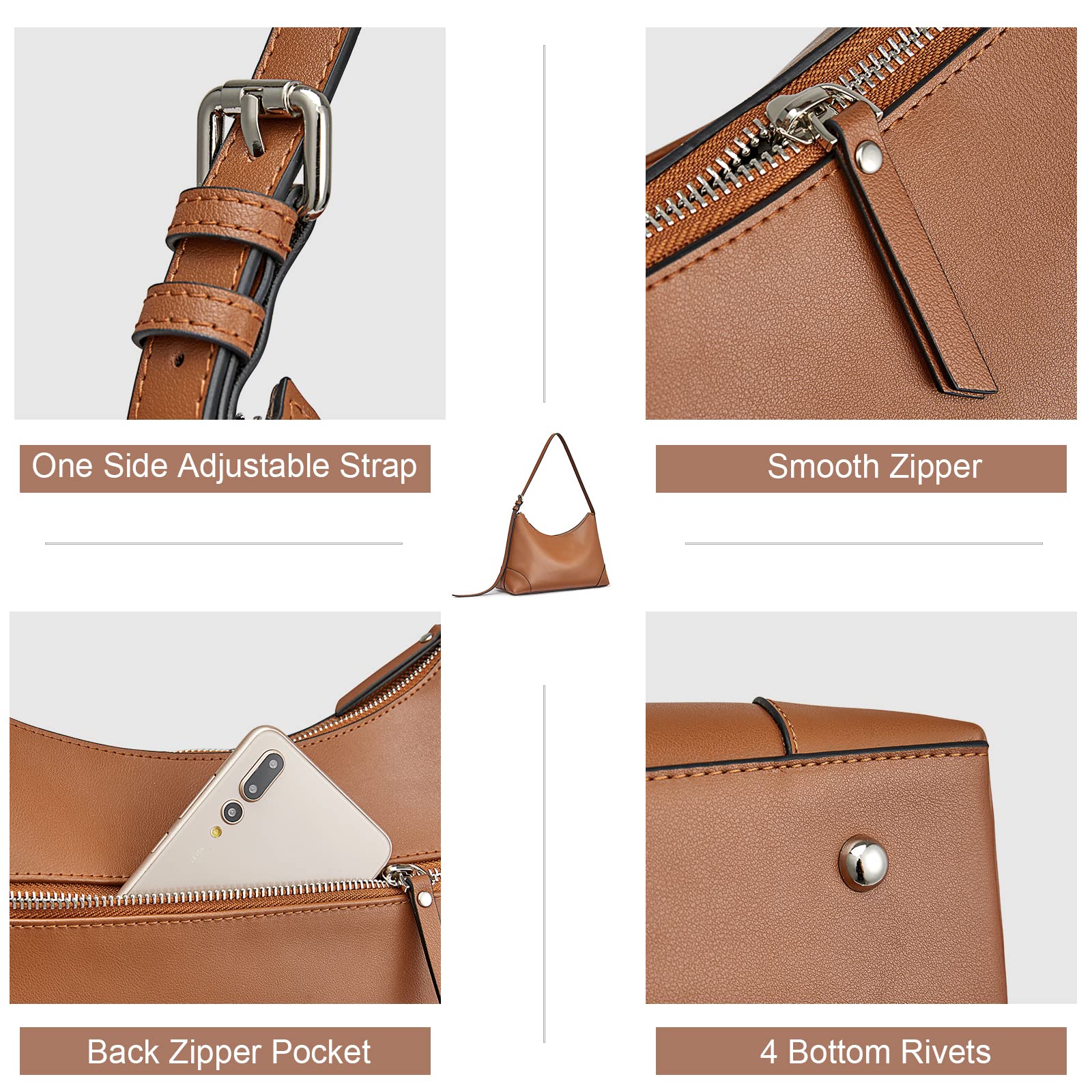 S-ZONE Genuine Leather Shoulder Bag