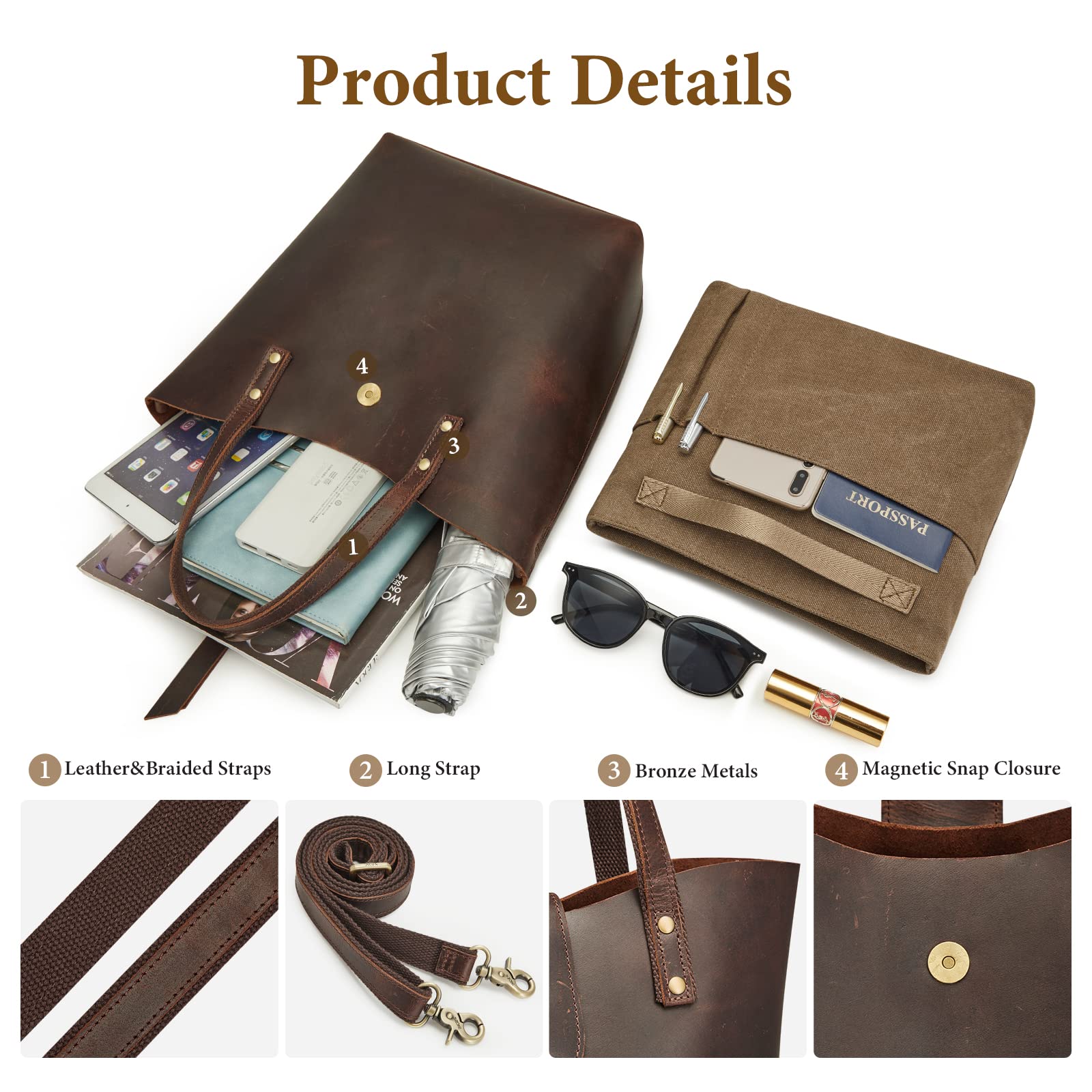 Genuine Leather Top-Handle Crossbody Bags