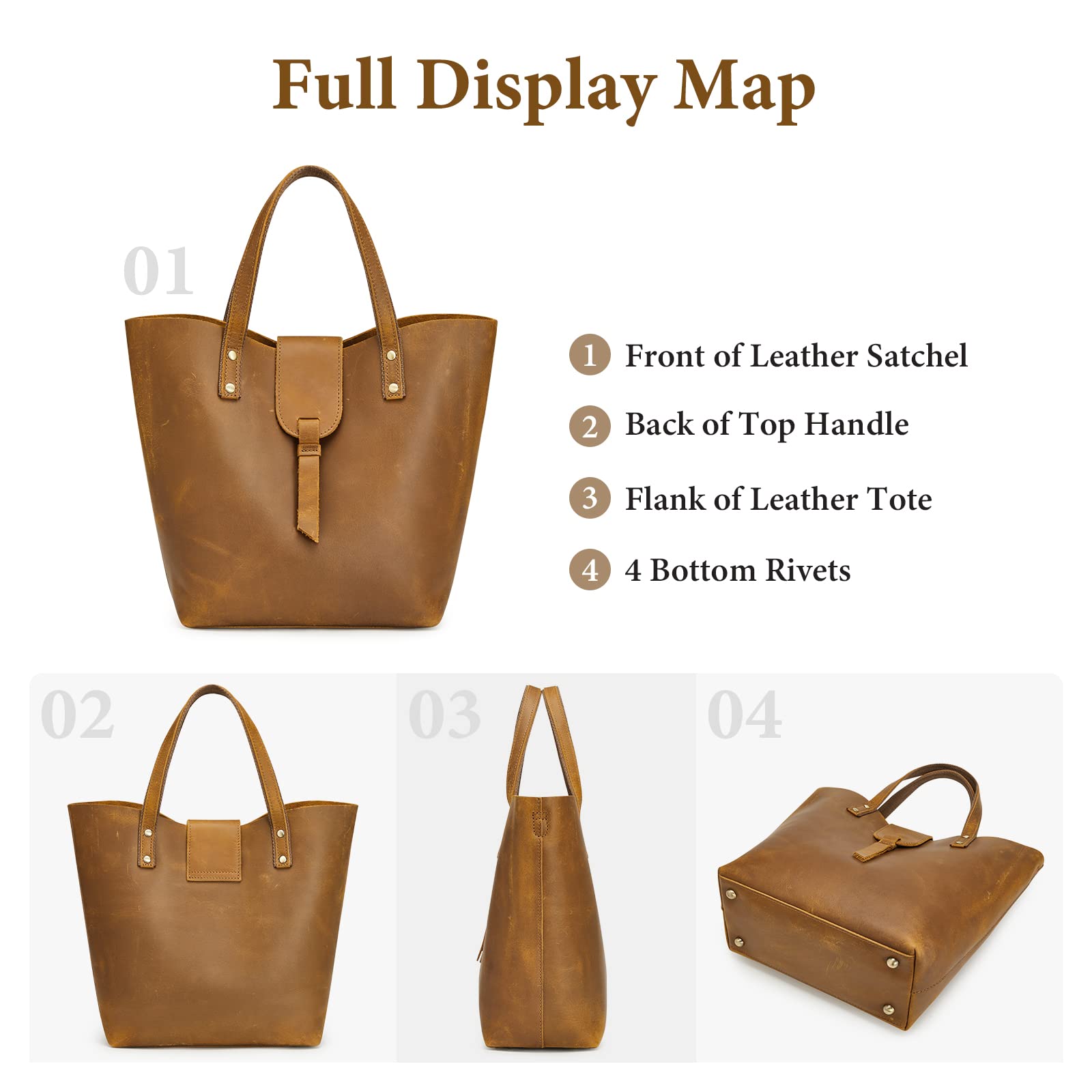 Genuine Leather Top-Handle Crossbody Bags