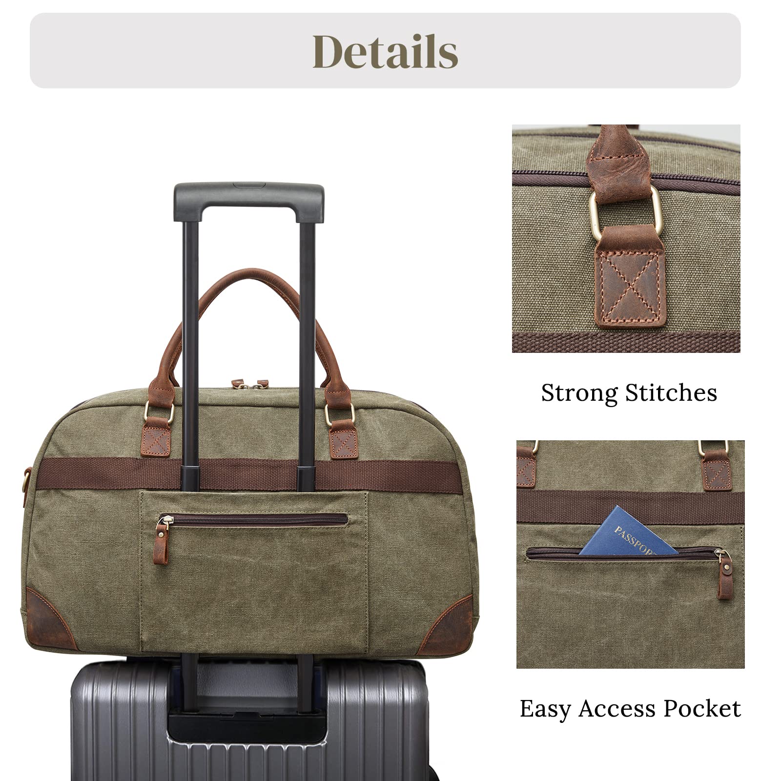 S-ZONE 35L Mens  Travel Duffel Bags