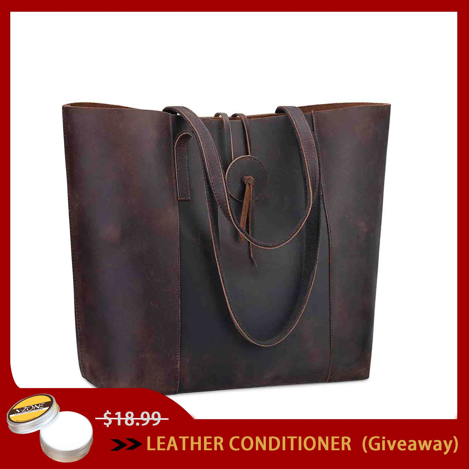 Women's Crazy Horse Leather Tote Bag