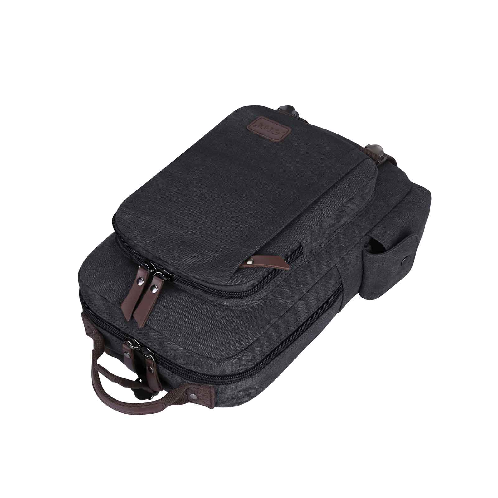 Franklin Covey Backpack Sling Bag Convertible Leather Pockets Organizer  Black