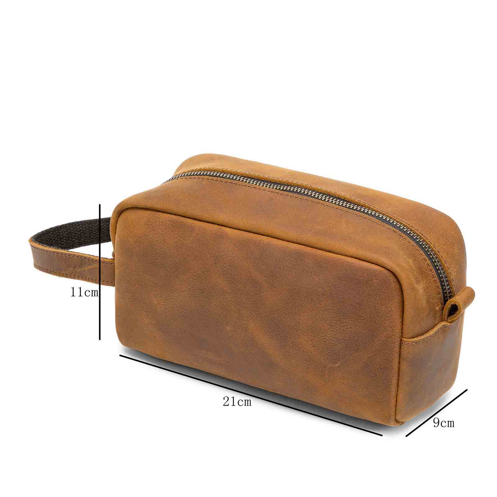 Crazy Horse Leather Toiletry Bag