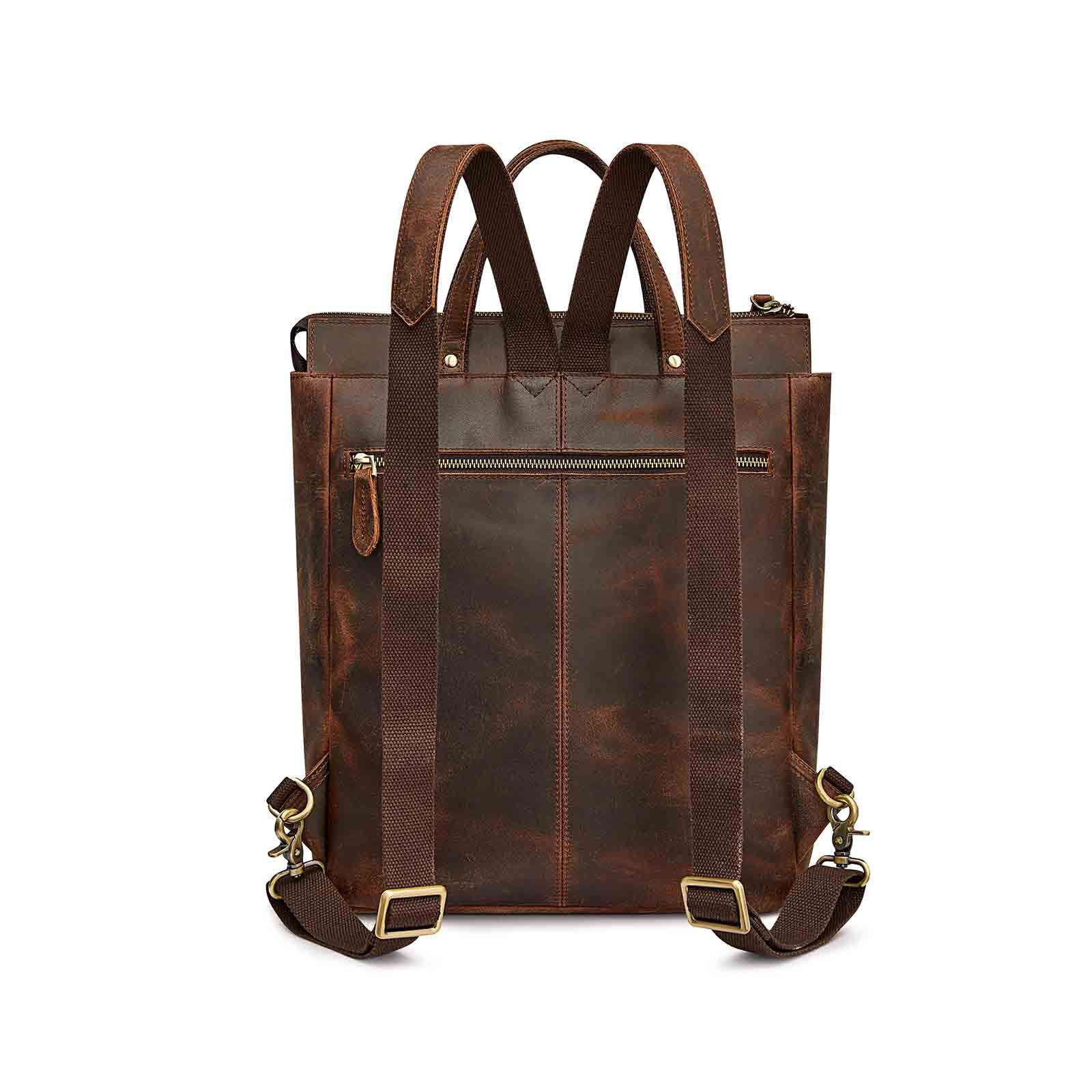 Leather Top-handle Backpack
