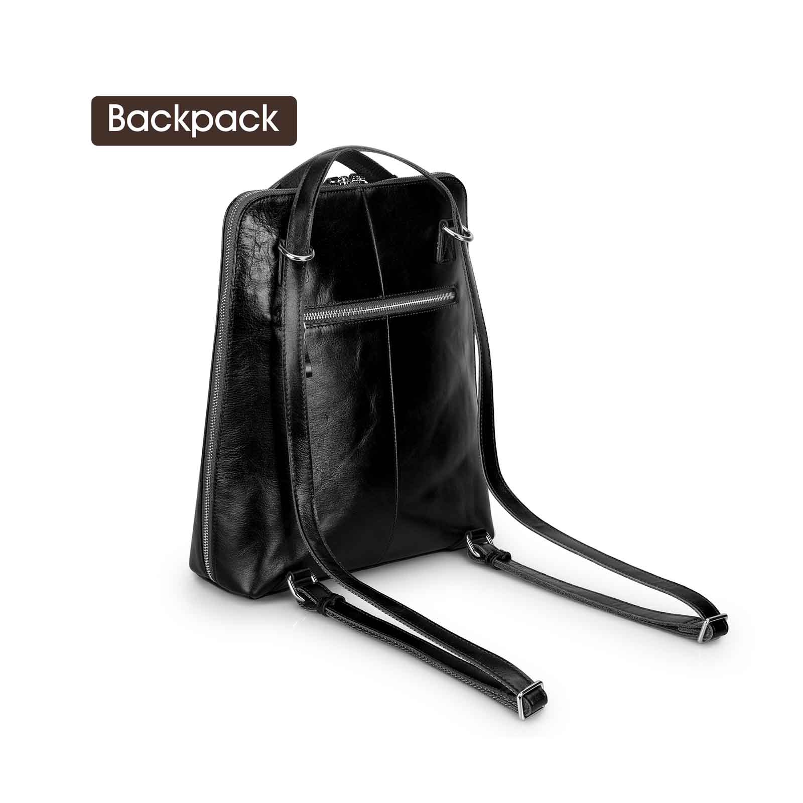 Waterproof Leather School Backpack
