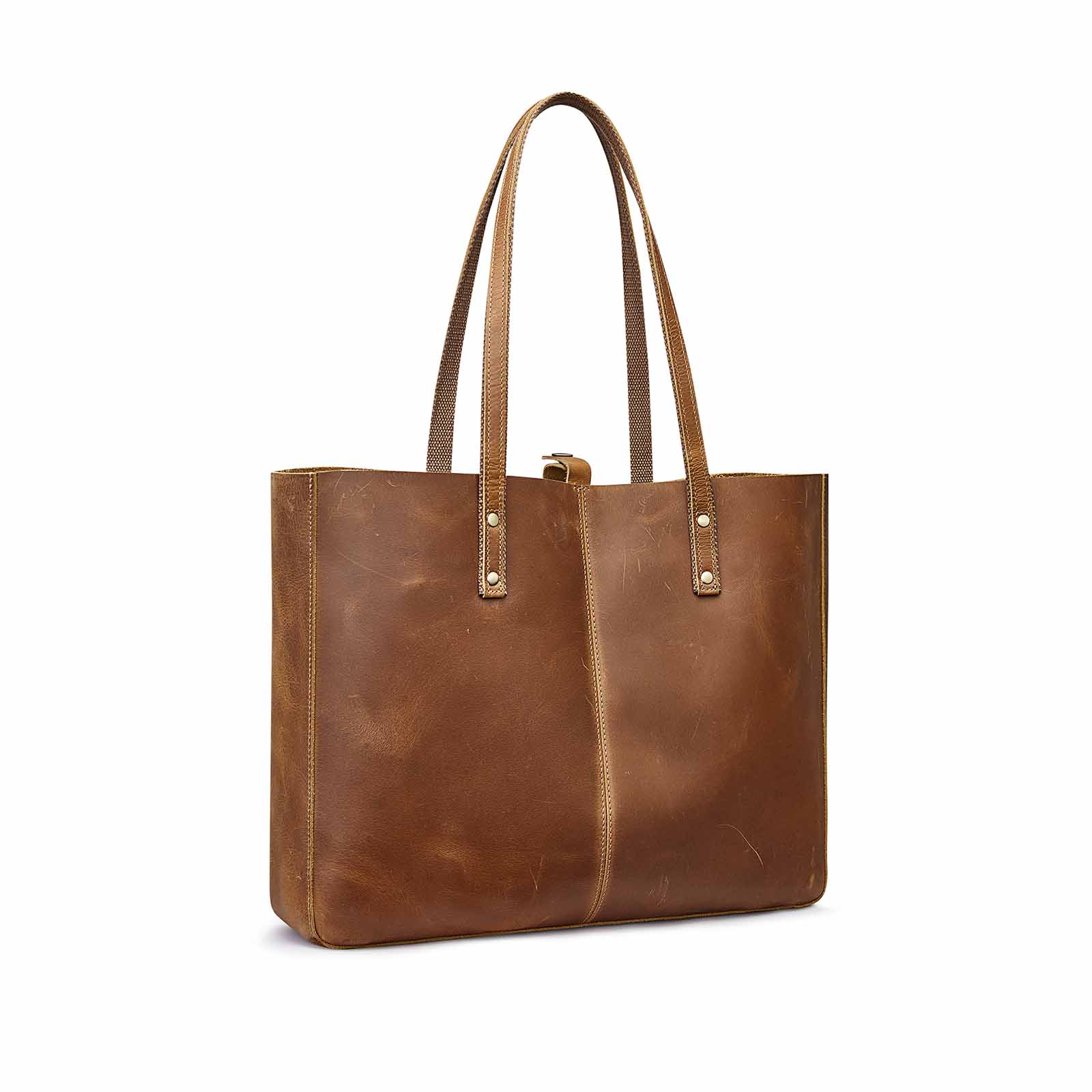 Large Bucket Geuine Leather Tote