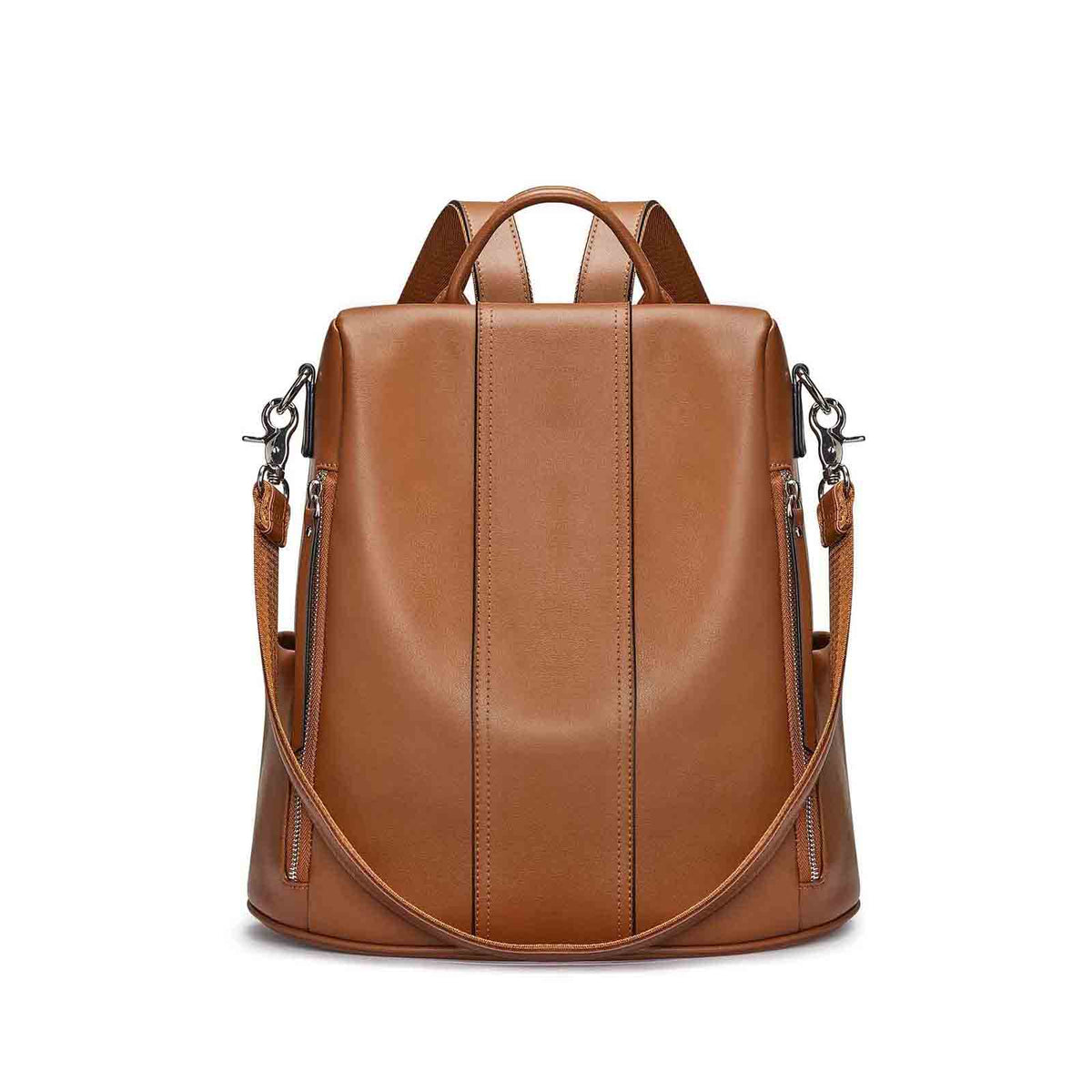 anti theft genuine leather backpack Anti-theft Soft Genuine Leather Backpack, Brown